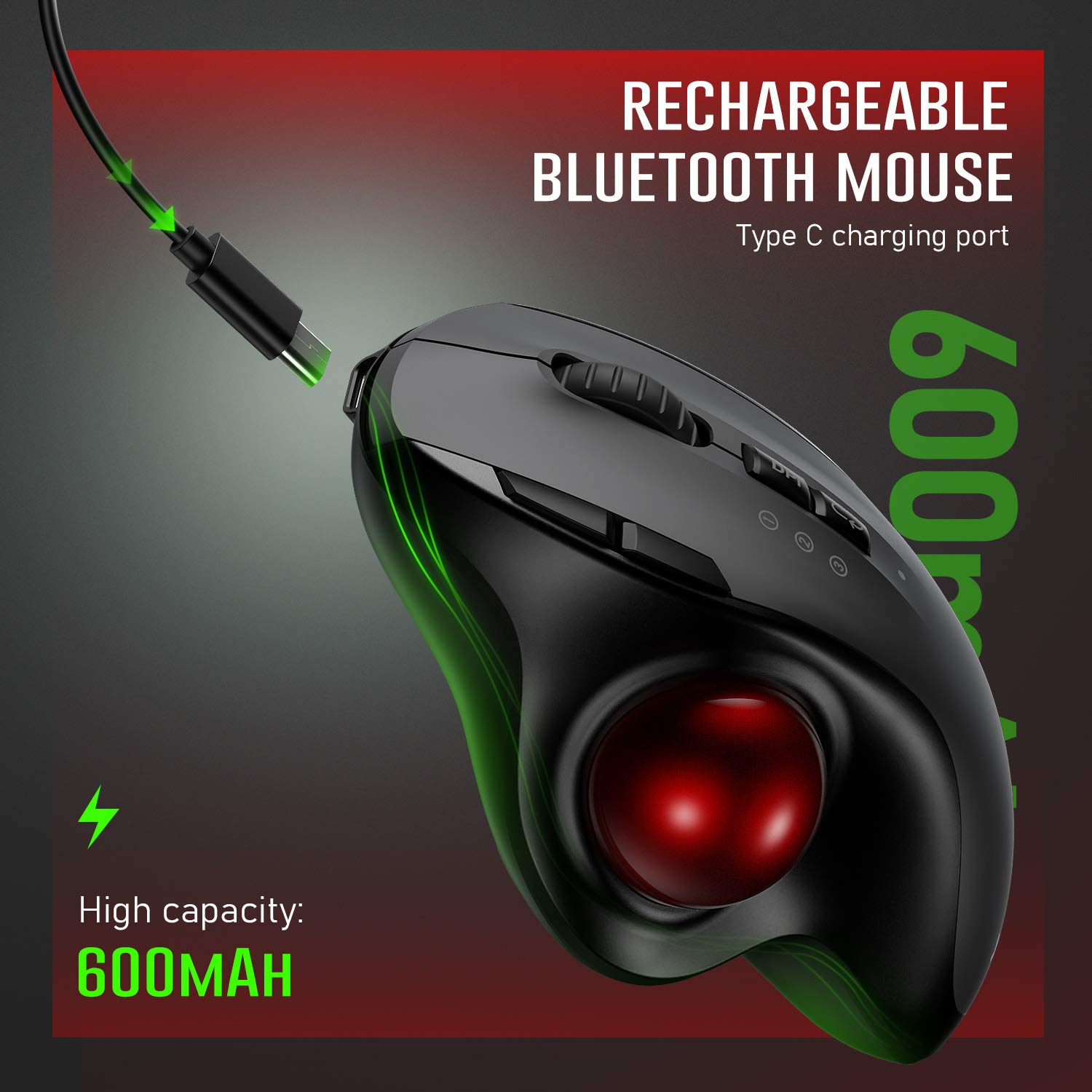 Souris sans fil aste Trackball, Bluetooth 2.4G, USB, souris ergonomique pour ordinateur, Android, Windows 3, réglable, ug I