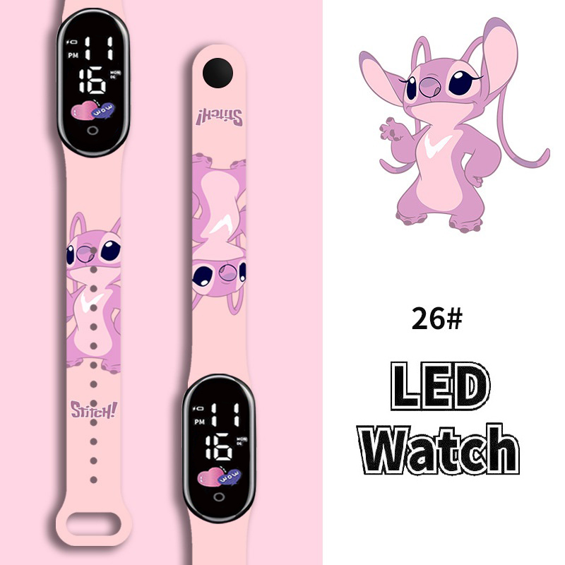 Relojes Stitch para niños, reloj deportivo resistente al agua con pantalla táctil para mujeres, reloj Digital resistente al agua, pulsera, regalos