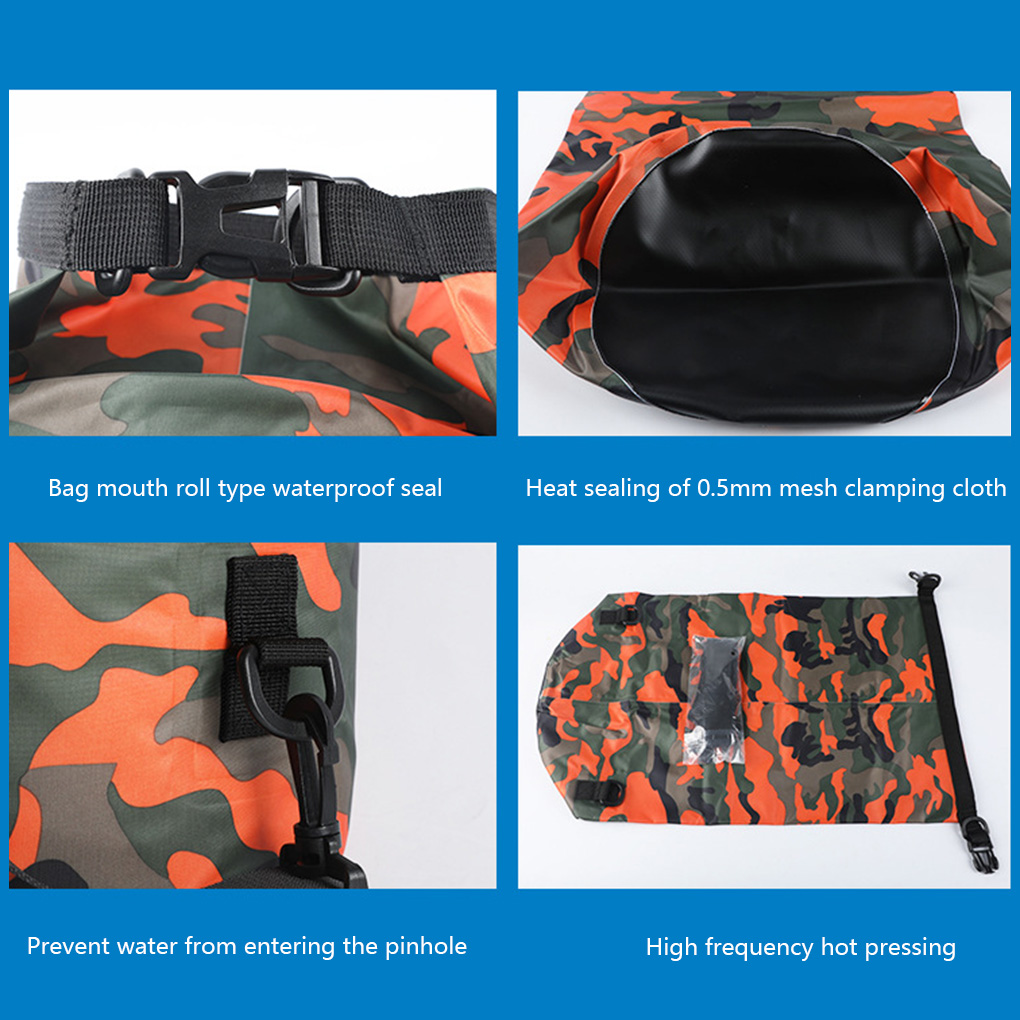 30L ว่ายน้ำกันน้ำกระเป๋าแห้ง Camouflage สีตกปลาพายเรือเรือคายัค Drifting ล่องแก่งกระเป๋า2L 5L 10L 15L 20L