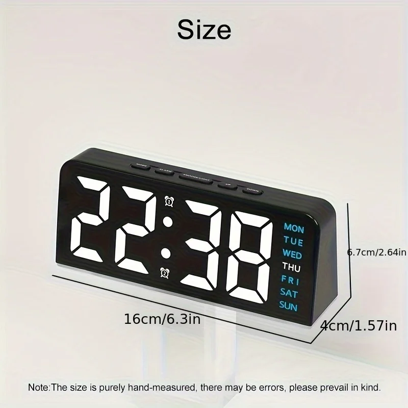 Nuevo reloj despertador LED Digital, reloj de mesa de escritorio, luz nocturna con pantalla de temperatura y tiempo, reloj despertador con retroiluminación, decoración moderna