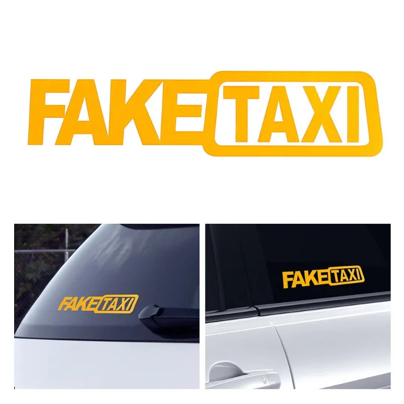 Universal FAKE TAXI รถ Auto สติกเกอร์รูปลอกไวนิลกาวสําหรับรถสติกเกอร์รถตลก