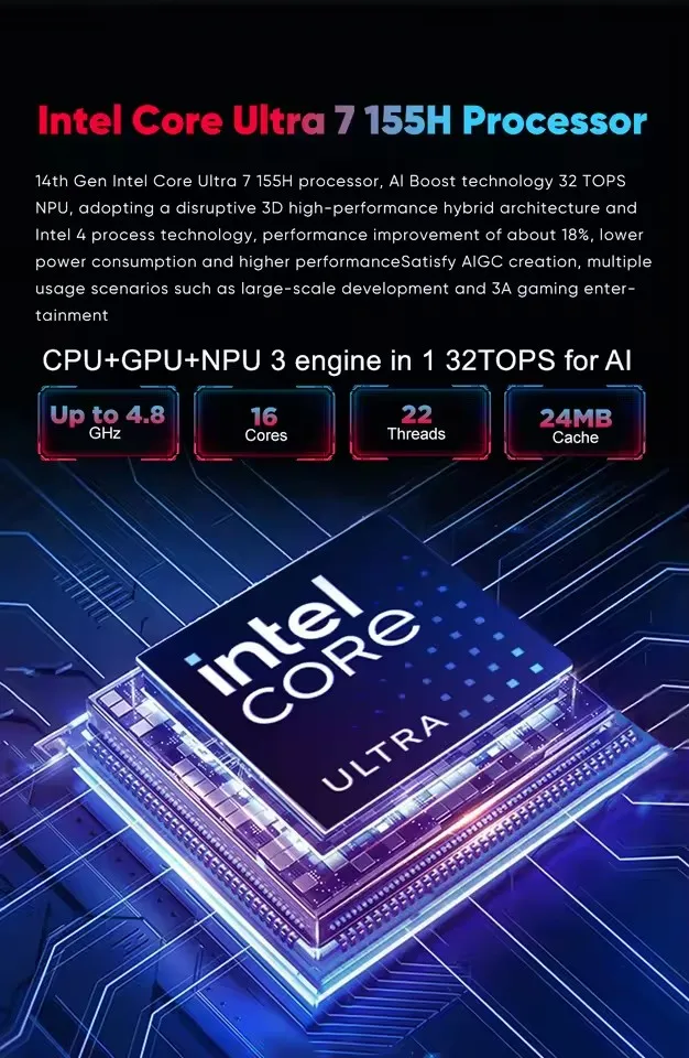 Topton F12 AI Gaming Mini PC 15. generacji Intel Core Ultra 9 285H 7 255H Thunderbolt 4 2xDDR5 2xPCIe 2x2.5G LAN Windows 11 RGB WiFi6
