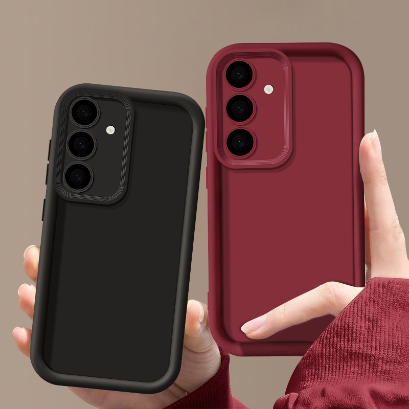 Funda de teléfono de Color caramelo para Samsung S25 S24 S23 S22 Ultra Plus S21 S24 FE A55 A34 A15 A35 A52 A53 A54 A16 5G funda de silicona suave