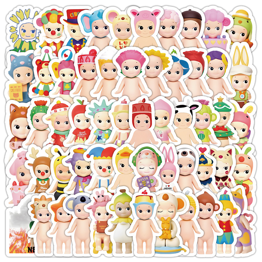 10/30/50/100 Uds. Pegatinas Kawaii Sunny Angel productos de personajes calcomanías de dibujos animados juguetes DIY cuaderno papelería teléfono bicicleta regalos para niños
