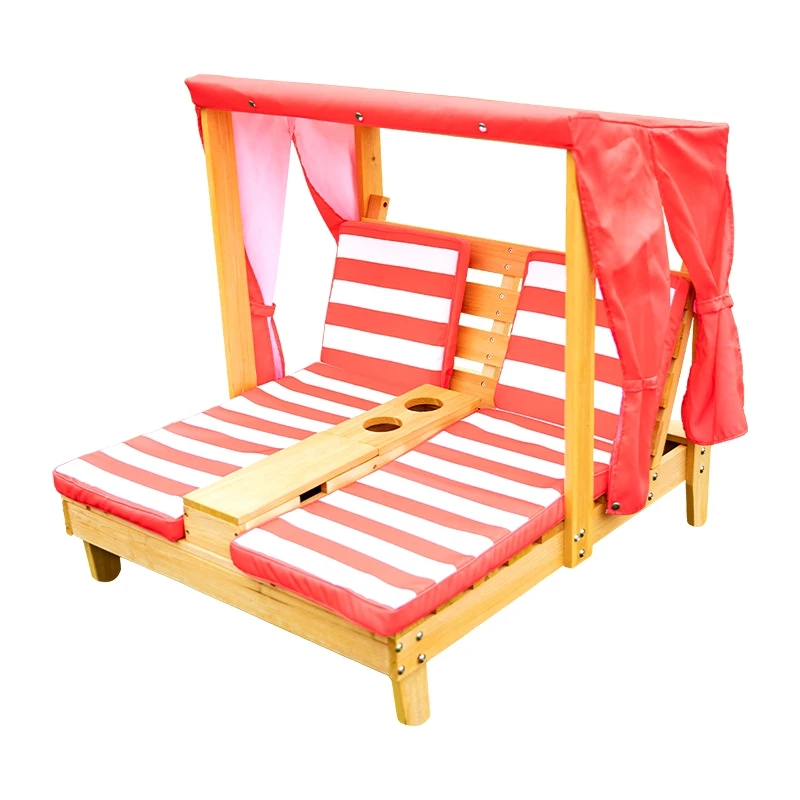 Kids Beach Lounge Chair - Outdoor Foldable Sofa With Backrest, Double Seat For Kindergarten & Pet Lounging