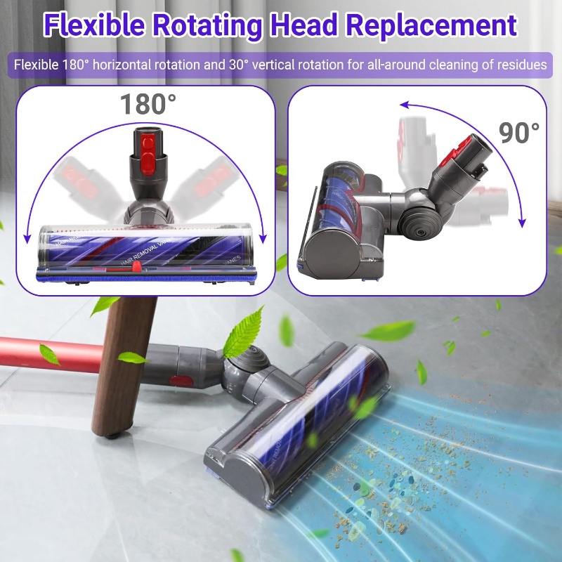 Head Replacement Compatible for Dyson V10 V11 V7 V8 V15 Vaccum Cleaner Direct Drive LED Dust Display Cleaner Head Parts