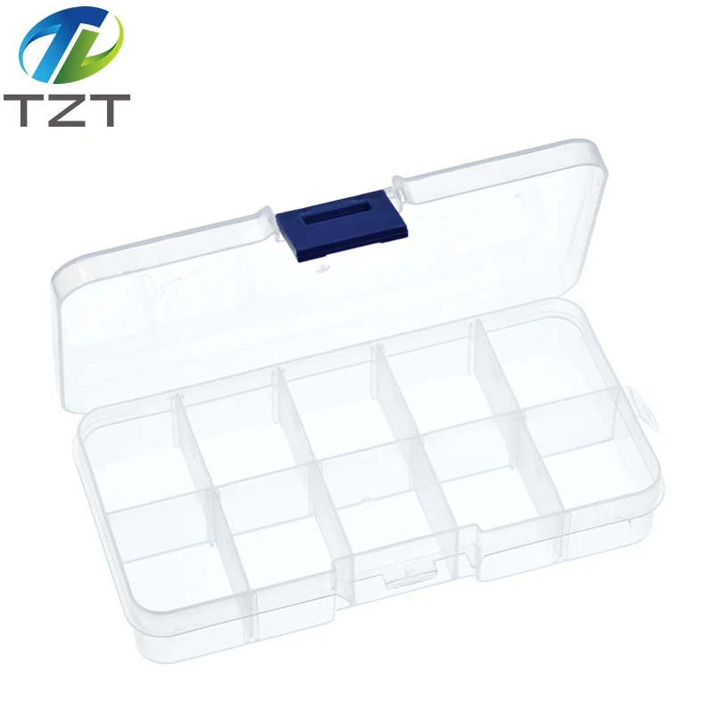 10 Grid canbe remove transparent plastic small box kit