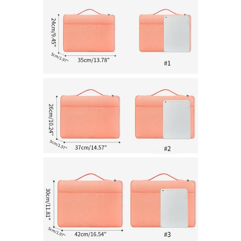 Notebook Handbag for 13-15.6inch Laptop Computer Tote Bag Briefcase Universal Laptop Carrying Case Gray/Pink/Blue/Black