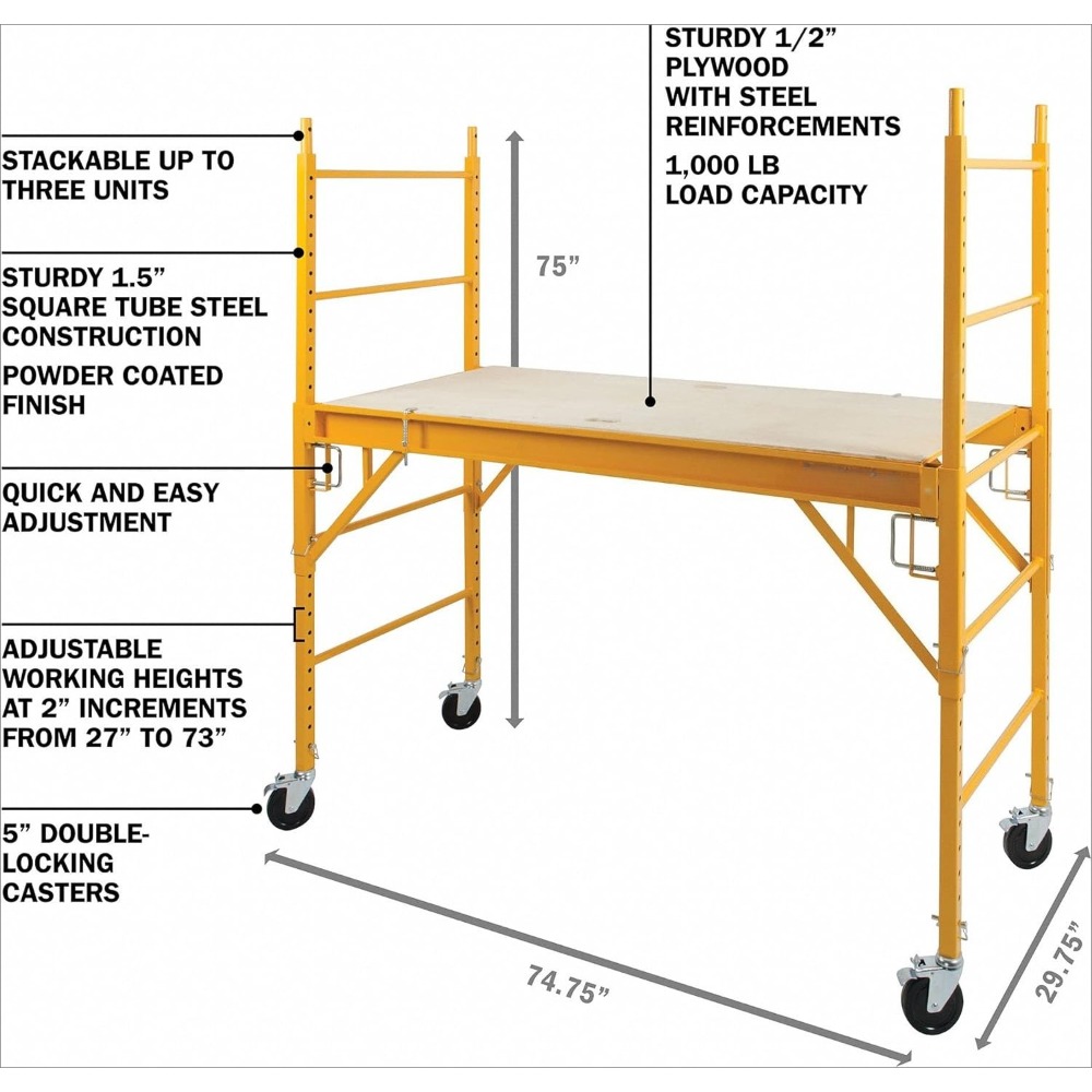 Scaffolding Platform, Bakers Scaffold Ladder Roofing Equipment, 6 ft