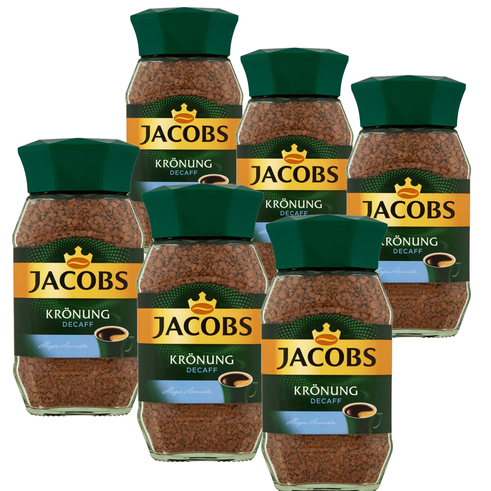 Jacobs Krönung Decaff Kawa bezkofeinowa rozpuszczalna 100 g x 6 sztuk