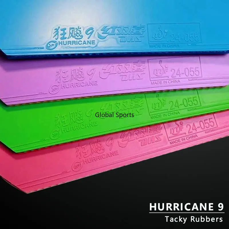 Original DHS Hurricane 9 goma de tenis de mesa colorida goma de Ping Pong Original esponja dura elástica pegajosa