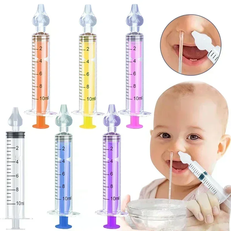 Irrigador de lavado Nasal para niños, aspirador Nasal de silicona para bebés, jeringa, limpiador de nariz para bebés, lavadora Nasal para rinitis reutilizable