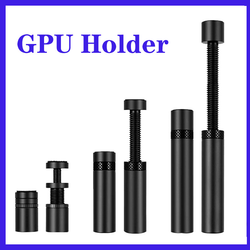 Support GPU en aluminium Support rotatif télescopique Vertical Support magnétique Support de carte vidéo Support de carte graphique Support 27-120mm