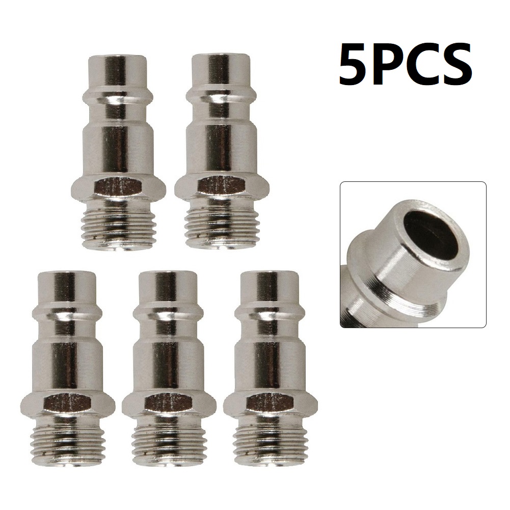 5PCS QUICK RELEASE ยูโร Compressed Air Line Coupler Connector FITTING 1/4in BSP ชาย Workshop อุปกรณ์เครื่องมือ Workshop