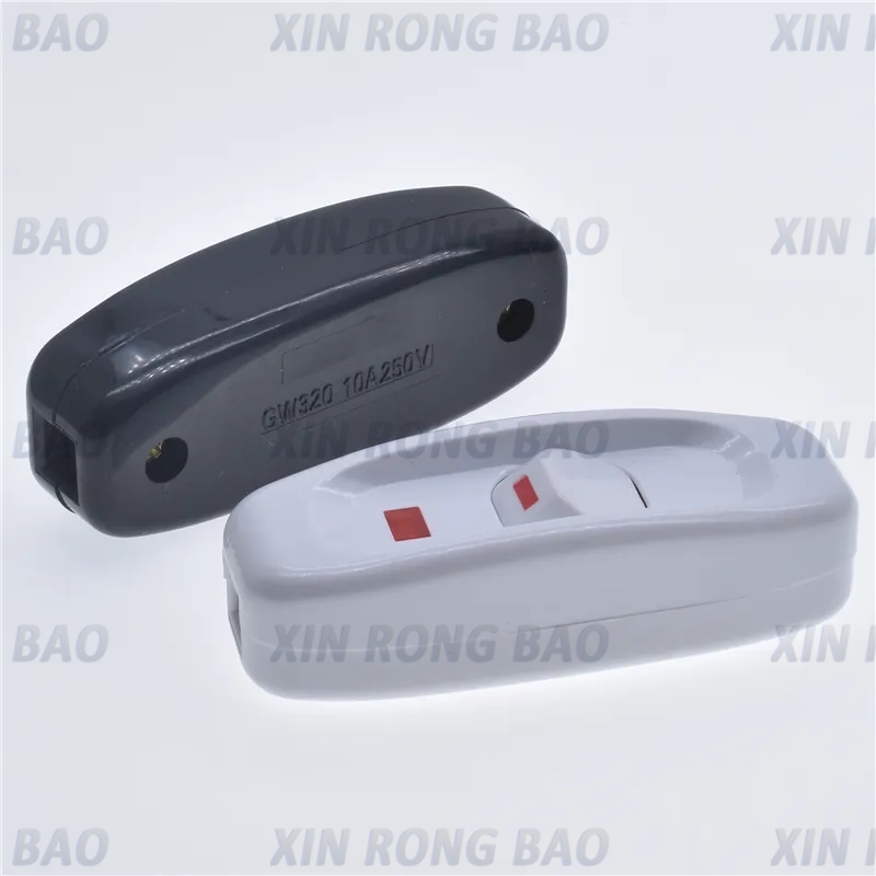 Appliance Switch Cord Switch Appliance Button On/Off 10A 250V Cord Cable Switch with LED Indicator Light for Lighting Products