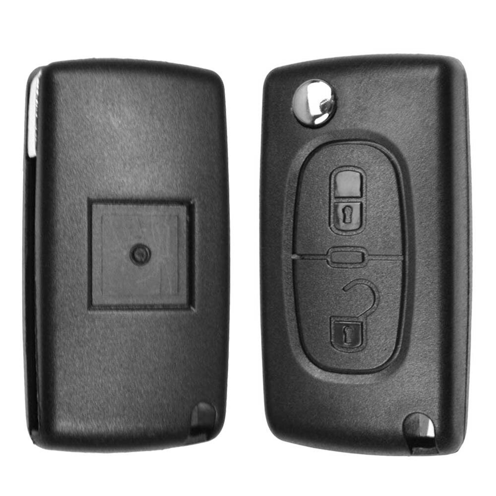 2 botão remoto do carro flip chave escudo caso para peugeot para 308 para 207 para 307 para citroen para c2 para c3 para c4 para c6