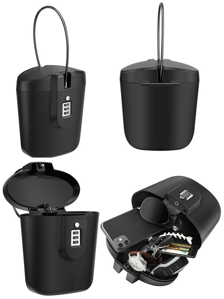 Kreative Tragbare Farbe Sicher Box 3-stellige Kombination Schloss Mit Stahl Draht Outdoor Camp Sport Strand Eimer Sicherheit Lagerung box