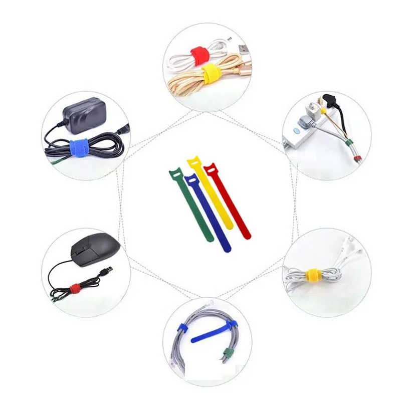 50/100PCS Fascette staccabili Fascette per cavi riutilizzabili in plastica colorata Fascette per cavi in nylon Loop Wrap Zip Tipo Fascetta per cavi Fascetta per cavi
