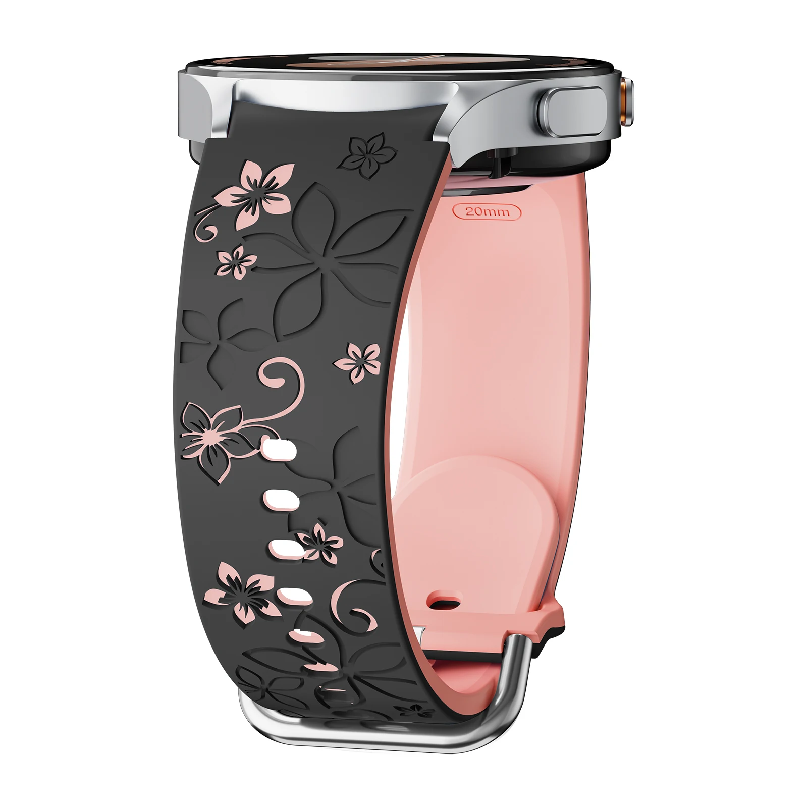 Correa de silicona grabada para Samsung Galaxy Watch 7 FE/6 4 Classic/5 Pro 45 pulsera deportiva sin huecos Galaxy Watch 7 Band 44mm 40mm