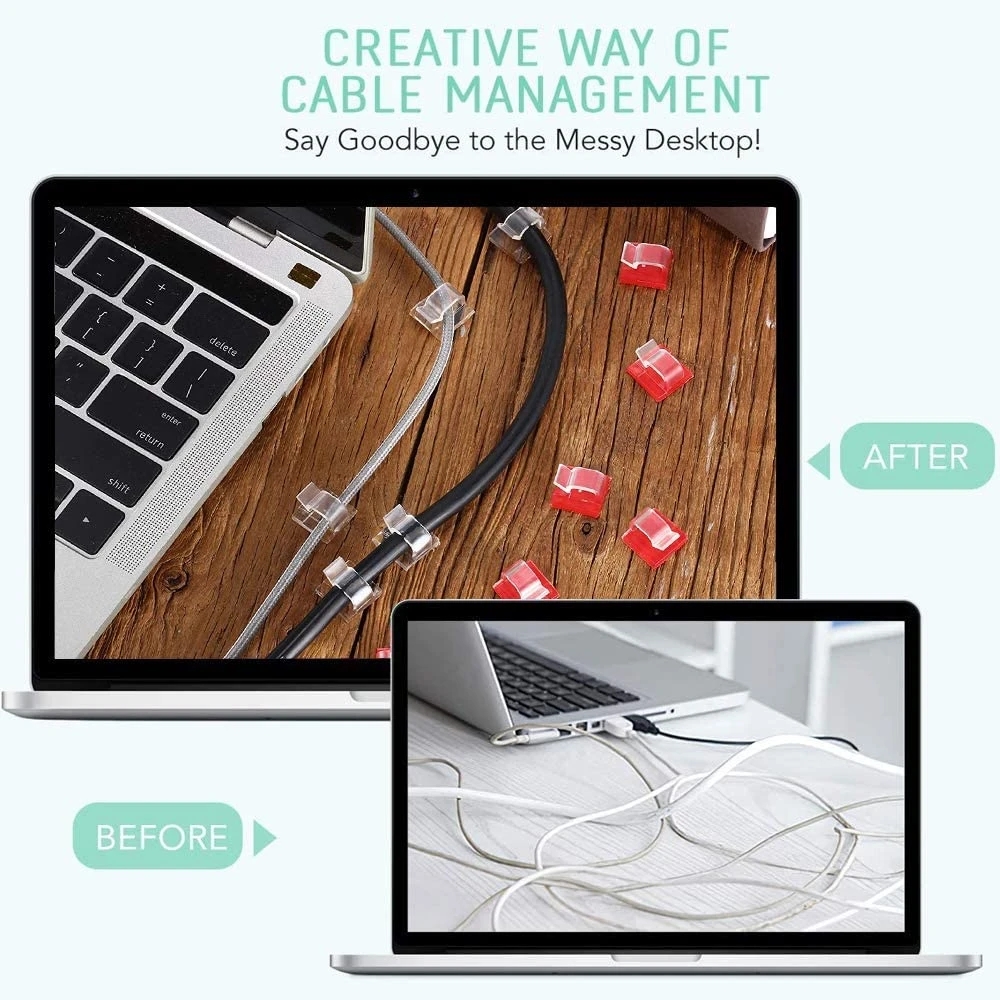 Wire Manager Suporte do cabo, Organizador do cabo, Clipes de cabo, Carregamento USB, Data Line Bobbin Winder, Wall Mounted Hook, 50Pcs