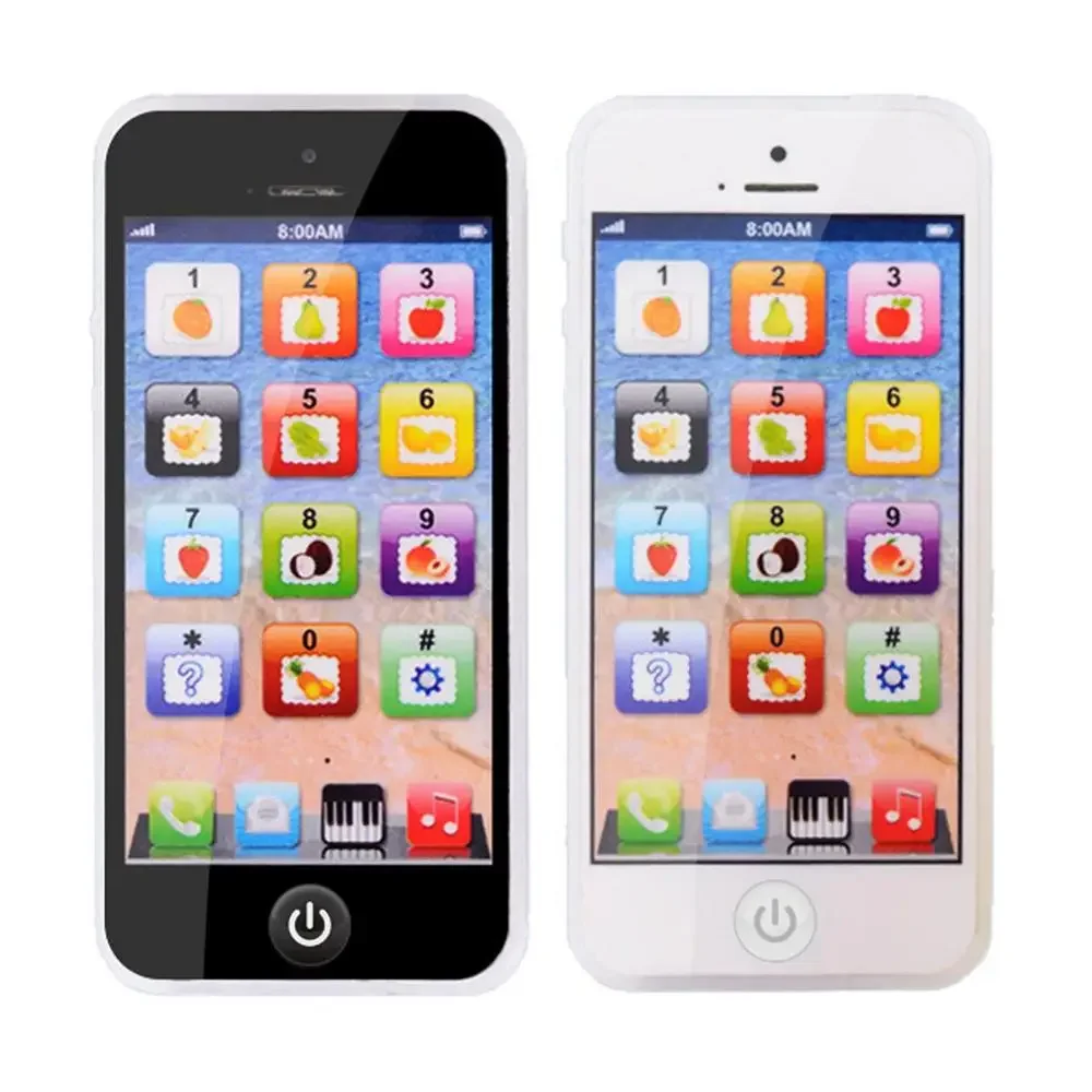 Telefono di simulazione per bambini Giocattoli educativi precoci musicali per bambini Cellulare per apprendimento dell'inglese con giocattolo vocale mobile con suono leggero