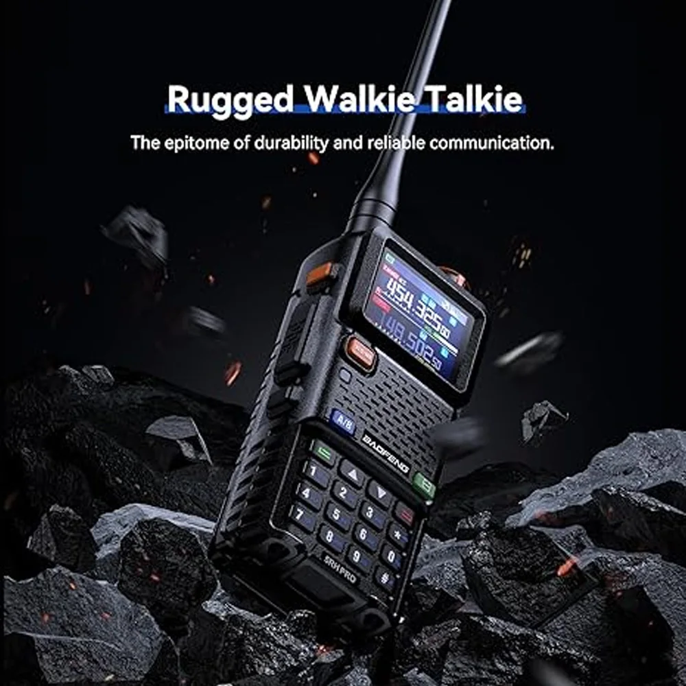 BAOFENG 5RM 2er-Pack Amateurfunk Handheld Hochleistungs-Zwei-Wege-Walkie-Talkies NOAA Wetterkopie Frequenz Outdoor Wandern Camping