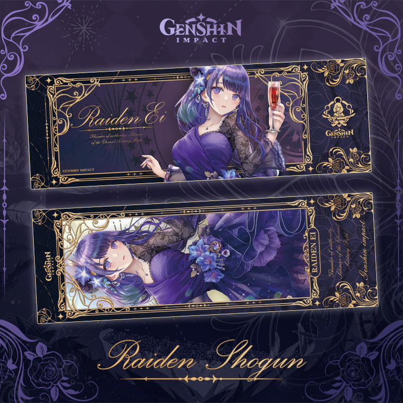 Genshin Impact Kleid Mädchen Laser Tickets Hutao Kokomi Arlecchino Furina Mona Stempeln Doppelseitiges Lesezeichen Sammlung Geschenke