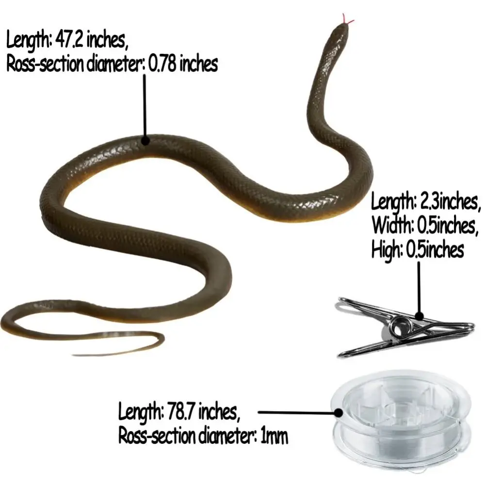 Tricky Prop Snake Prank with String Clip Party Favor Practical Jokes Funny Prank Snake Toy Snake on a String Prank DIY