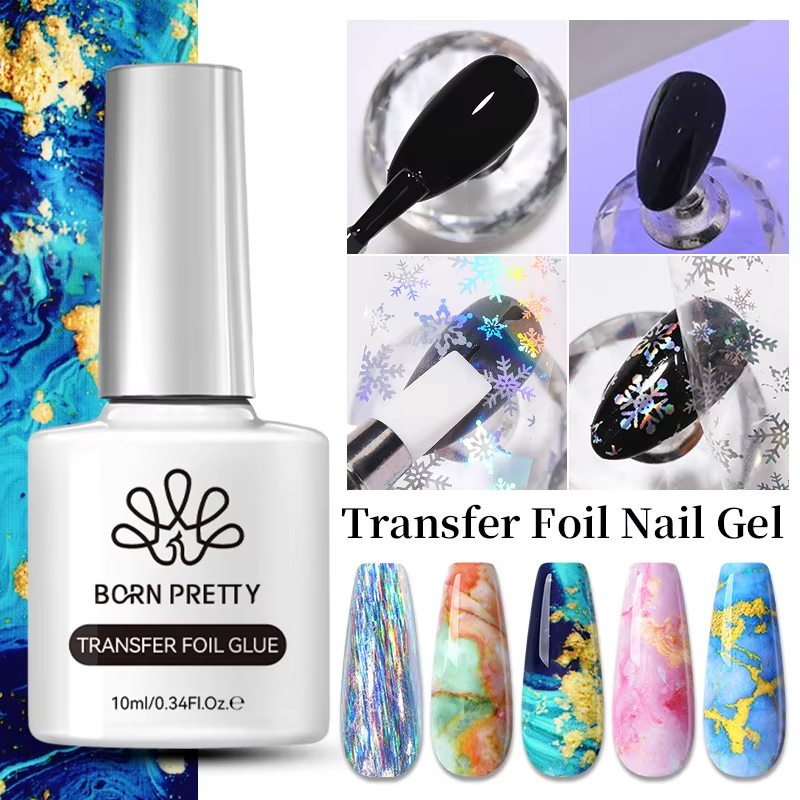 BORN PRETTY Transfer Foil Гель-лак для ногтей Полуперманентный лак для клейкой наклейки Клей для ногтей Soak Off UV LED Gel Nail Art Man