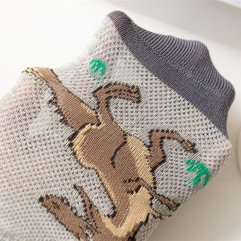 5 pares de calcetines con estampado de dinosaurio para niño, cómodos, transpirables, informales, suaves, para niños