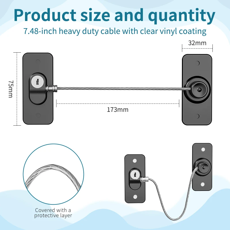 Baby Safety Locks For  Drawers Locks Locks Window  Refrigerator With Key Locker  For Door The Paste Operation Is Simple