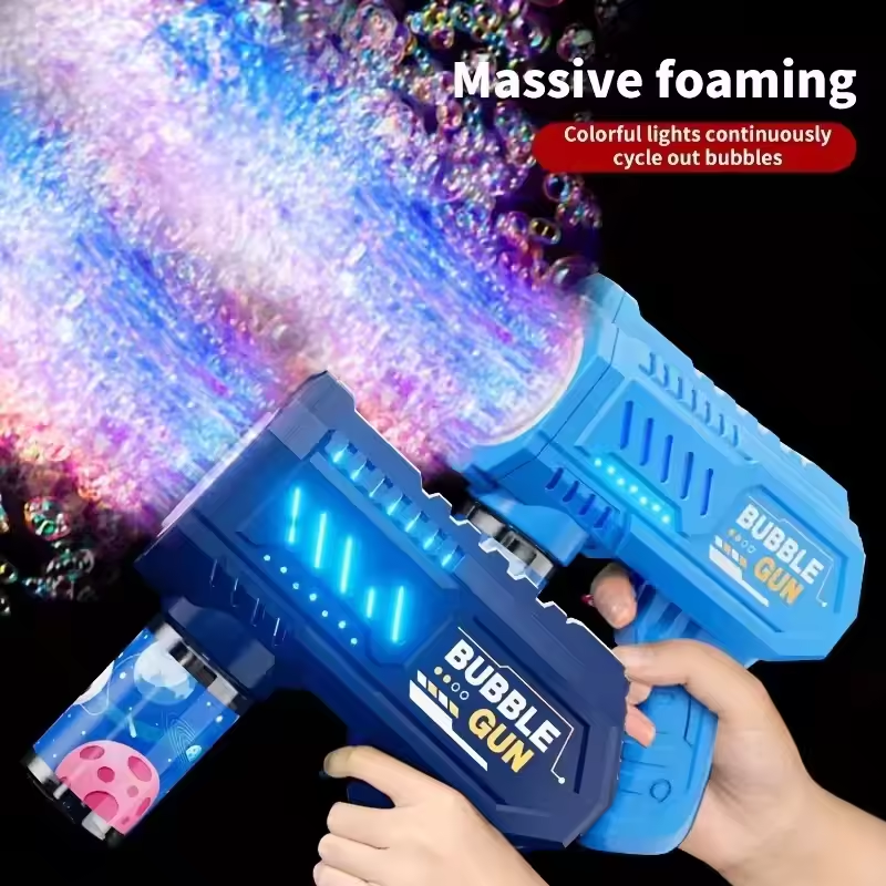Giocattolo per bolle spaziale completamente automatico, pistola per bolle, macchina per bolle all'aperto, regalo per le vacanze (senza bolle d'acqua)