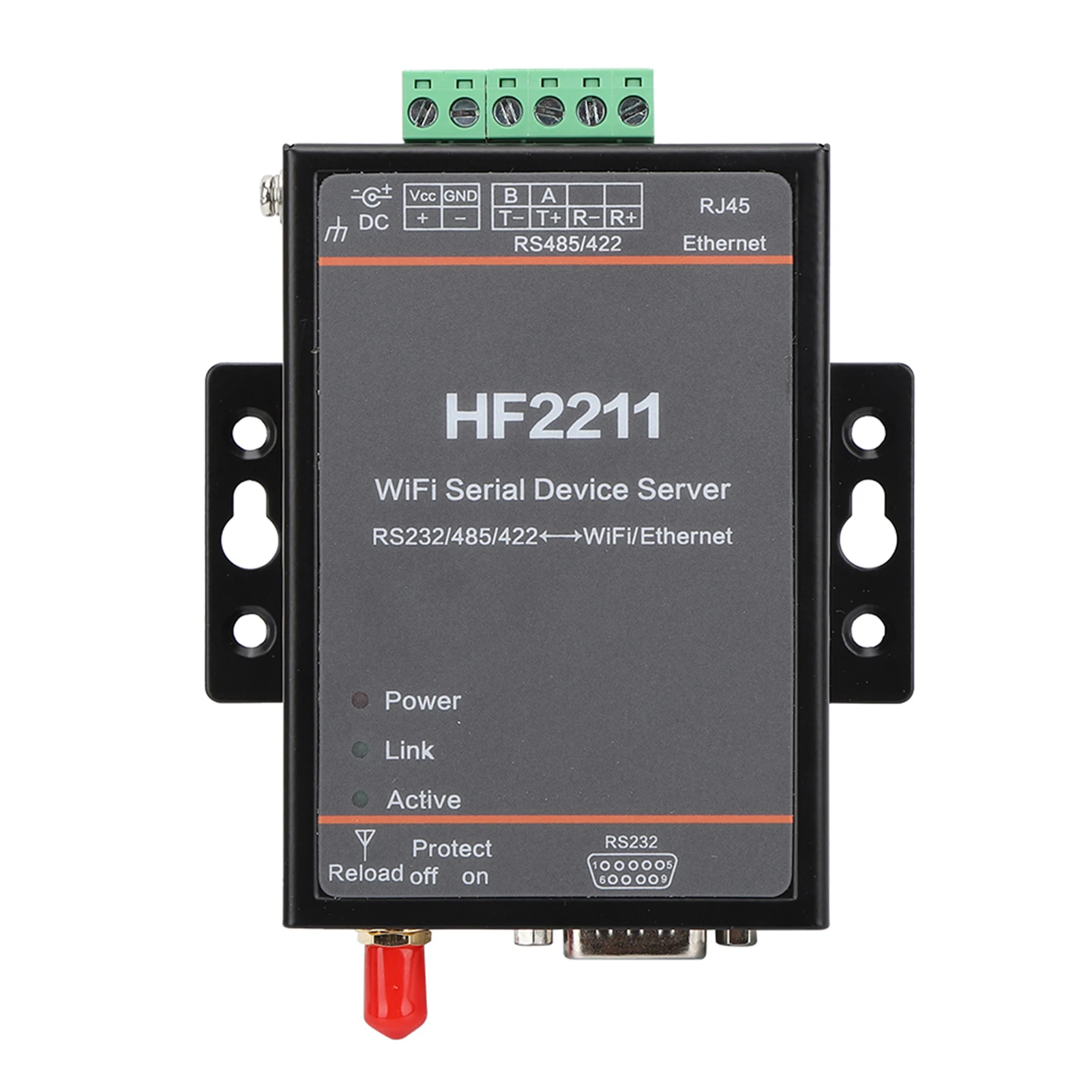 HF2211 Serieller Server RS232/485/422 zu WIFI & Ethernet DTU Netzwerkkommunikation 5-36 VDC HF2211 Ethernet-Konvertermodul