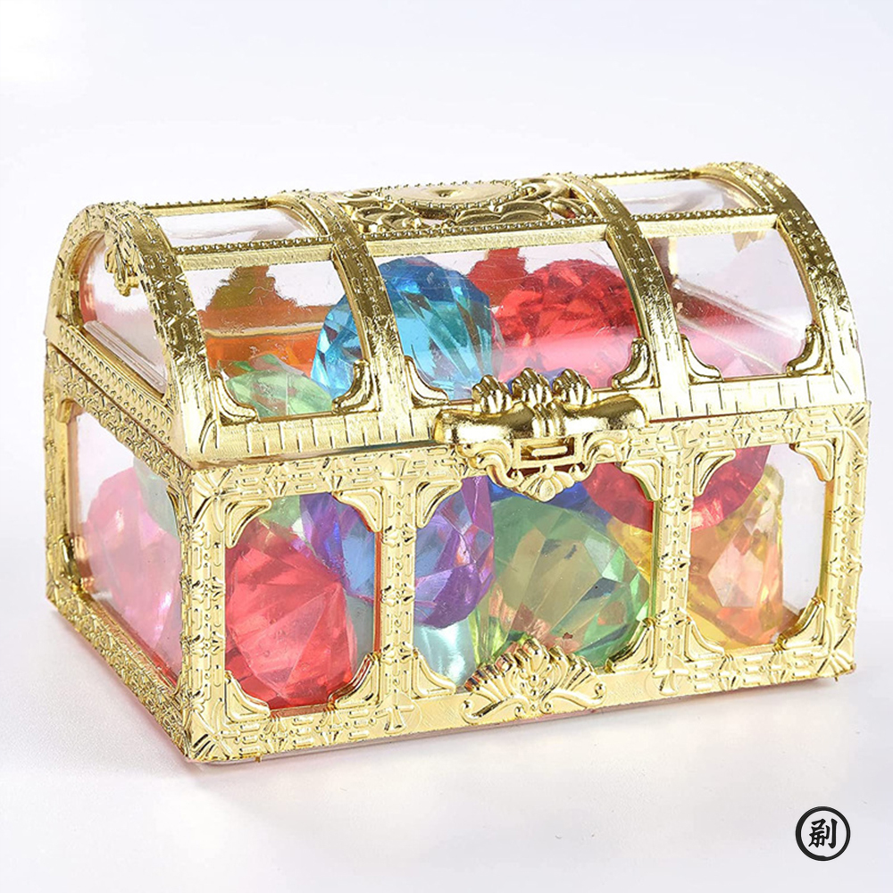 Vintage Treasure Chest Storage Box Transparent Pirate Candy Jewelry Display Box for Wedding Party Birthday