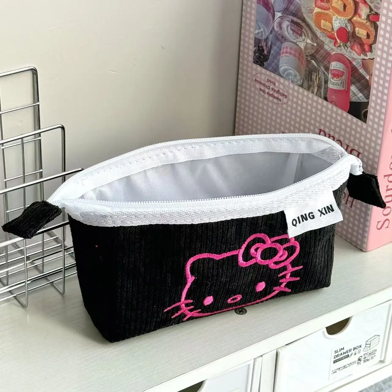 Kawaii Hello Kitty Cute Cartoon Large Capacity Children's Pencil Bag Student School Pencil Box Girl Halloween Christmas Gift
