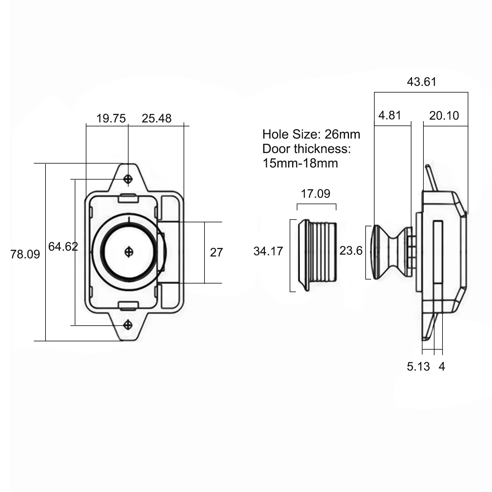 Keyless RV Push Kast Sloten Kastdeur Vangsten Sloten Kastdeur Camper Kast Camper Caravan Klinkknop