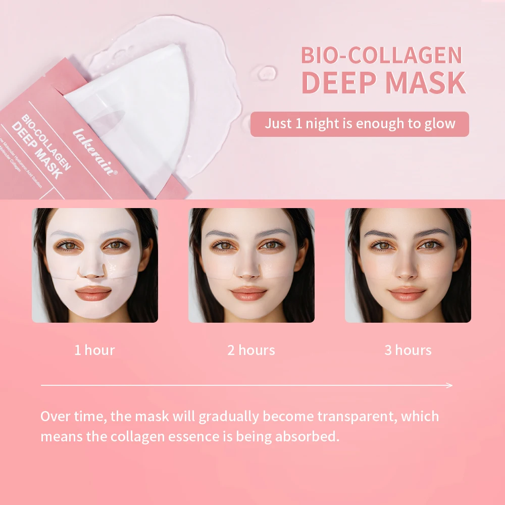 Bio-Collagen Real Deep Mask อาหารเสริม Collagen Hydrating Overnight Hydrogel Mask การปรับปรุงความยืดหยุ่น Pore Minimizing Firming