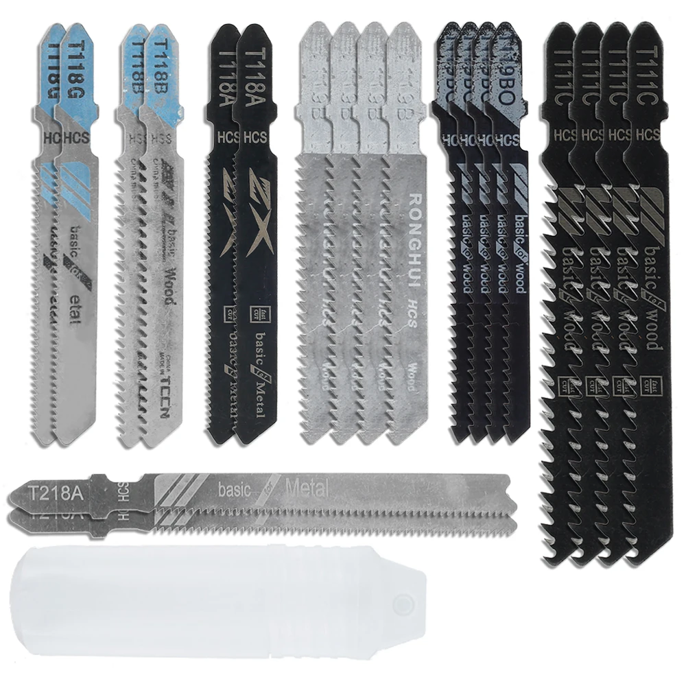Set di lame per seghetto alternativo da 20 pezzi Albero a T HCS Lame per seghetto alternativo assortite per legno, plastica e metallo Lame da taglio per Black & Decker Metabo