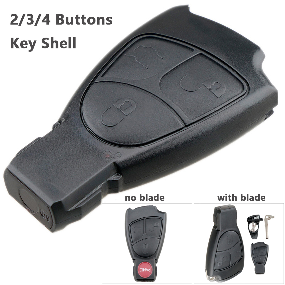 2/3/4 Buttons Smart Car Key Fob Shell Auto Car Key Case Replacement Remote Cover Fit for Mercedes-BenzC M B E CL SL Key Shell