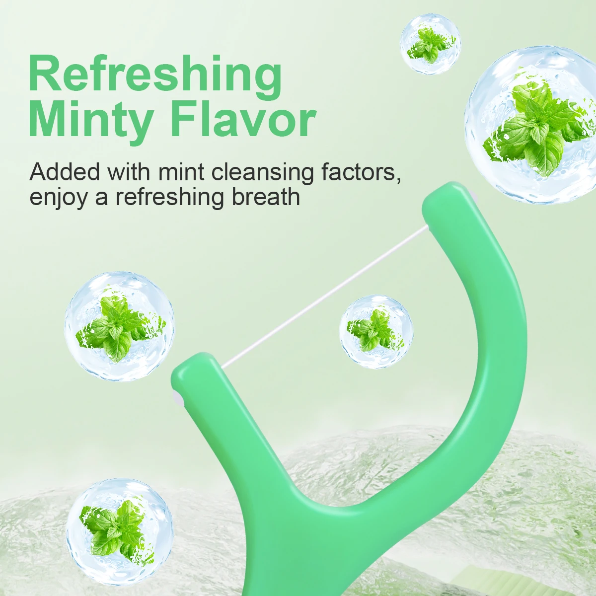 Barra de hilo dental de menta, barra de hilo dental desechable portátil para el cuidado del hogar, cuidado bucal, limpieza profunda, limpieza interdental