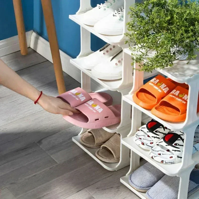 9-Layer Doorway Shoes Organizer Wall Corner Stackable Space-saving Narrow DIY Shoe Storage Rack Household Dormitory Furniture