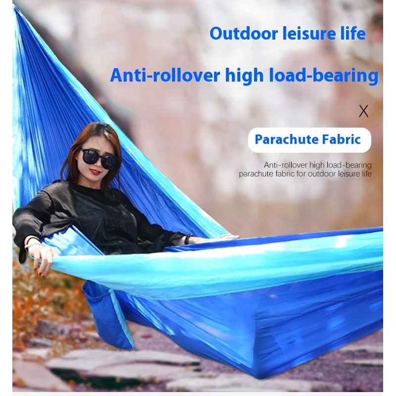 Ultra-Light Travel Camping Hammock 300kg Load Capacity Breathable Quick-Drying Parachute Nylon  Included Outdoor Indoor Garden
