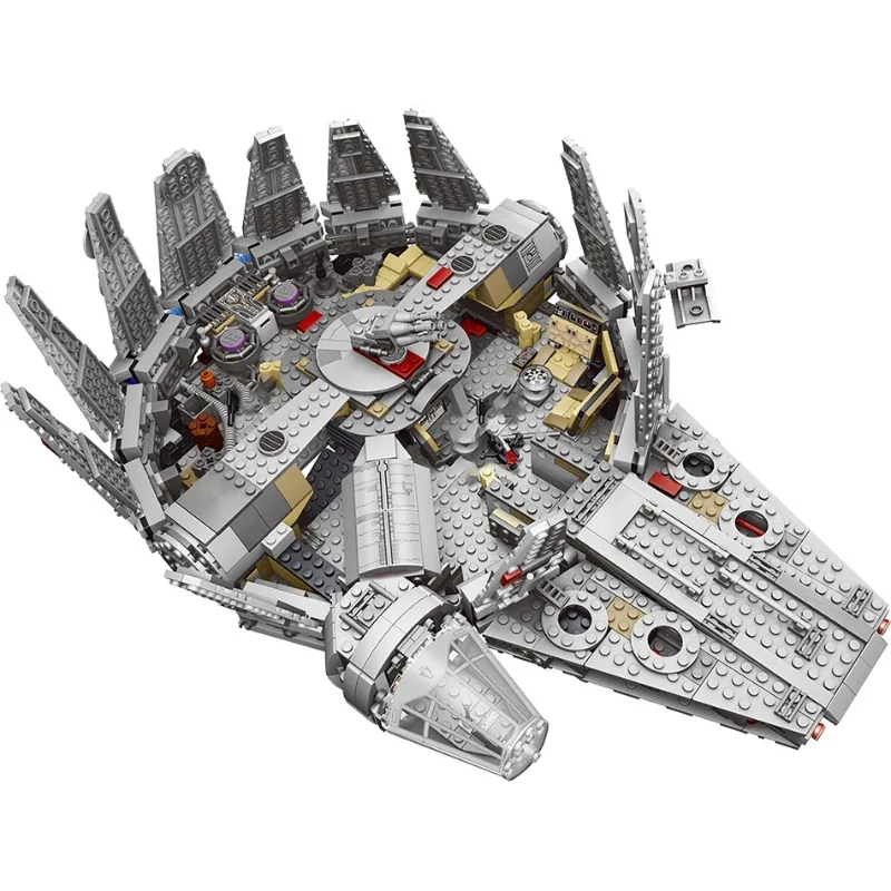 1381PCS Falcon Millennium ยานอวกาศใช้งานร่วมกับ 75105 อิฐ Building Block ของเล่นส่งเจ็ดตุ๊กตาปริศนา DIY เด็กของขวัญ
