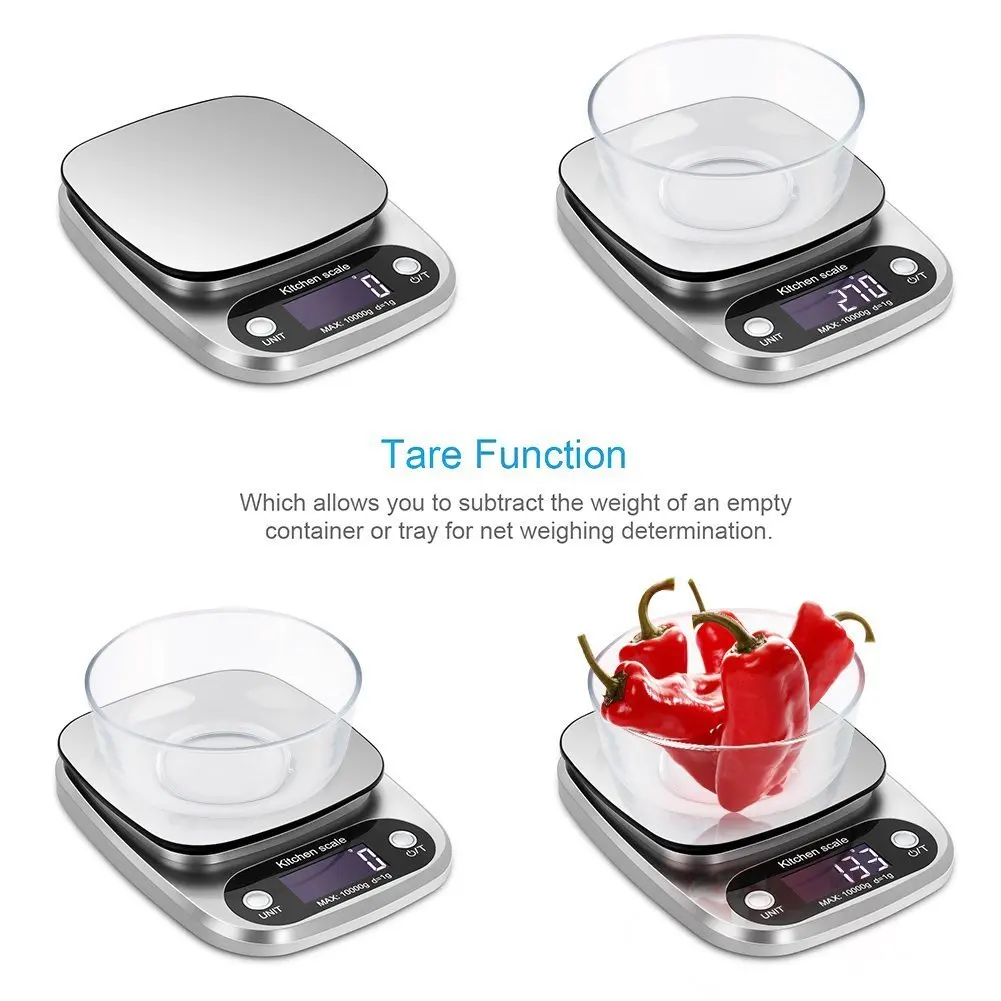 1pc Accurate Digital Kitchen Scale for Cooking and Baking - 22lb Capacity in Grams and Ounces Perfect for Coffee Meat and More