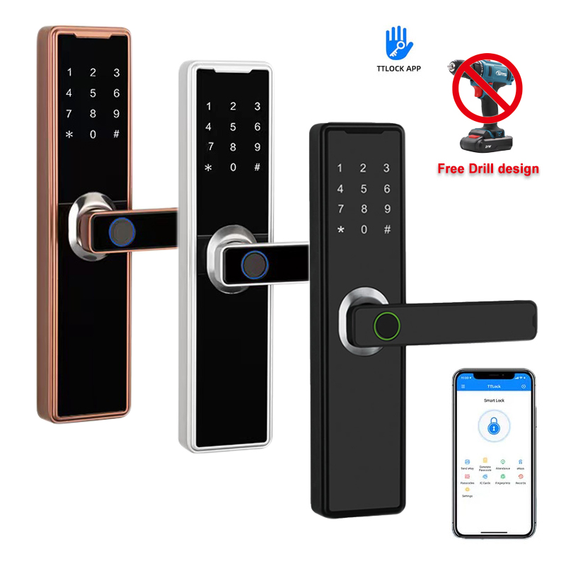 Bluetooth-Fingerabdruck-Tastatur, Touchscreen, TTLock für Airbnb-Apartment, intelligentes Türschloss, schlüsselloses Türschloss für die Haustür
