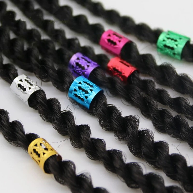 100 pçs dreadlock anéis de cabelo ajustável manguito clipe tranças de cabelo loc jóias de cabelo para tranças hairpin menina acessórios de cabelo headwear