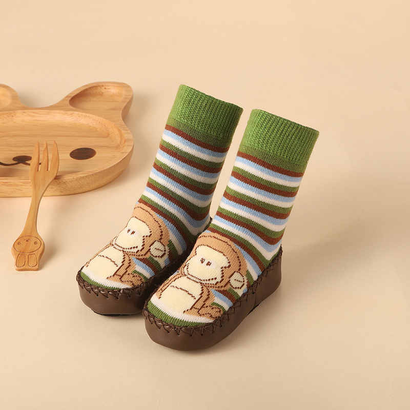 Cho Bé Hoạt Hình Dễ Thương Tầng Động Vật Quần Vớ Tất Cao Su Chống Trơn Trượt Cotton Ấm Giày Cho Trẻ Sơ Sinh Bé Gái Bé Trai Trơn Thứ tất