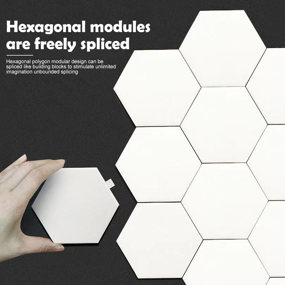 Lampe LED Hexagonale en Forme de Quactus, Veilleuse Intelligente RVB, Panneaux Lumineux Muraux, Bricolage, Modulaire, Musique, Dangthm, Télécommande, Décor de Salle de Jeux
