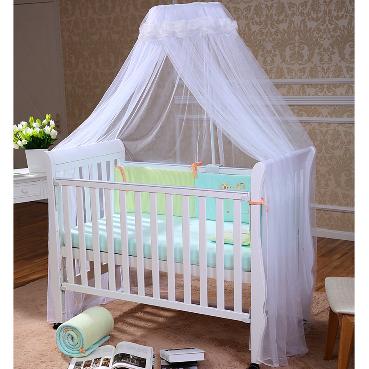 Baby Luifel Baby Peuter Bed Dome Cot Klamboe Opknoping Bed Netto Mosquito Bar Frame PalaceStyle Wieg Beddengoed Accessoires