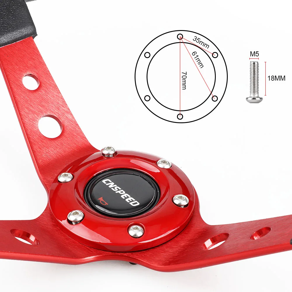 Cnspeed volante esportivo automático, 350mm, 14 polegadas, com placa adaptadora, 70mm, pcd, para logitech g29 g920 g923 para jogos de corrida